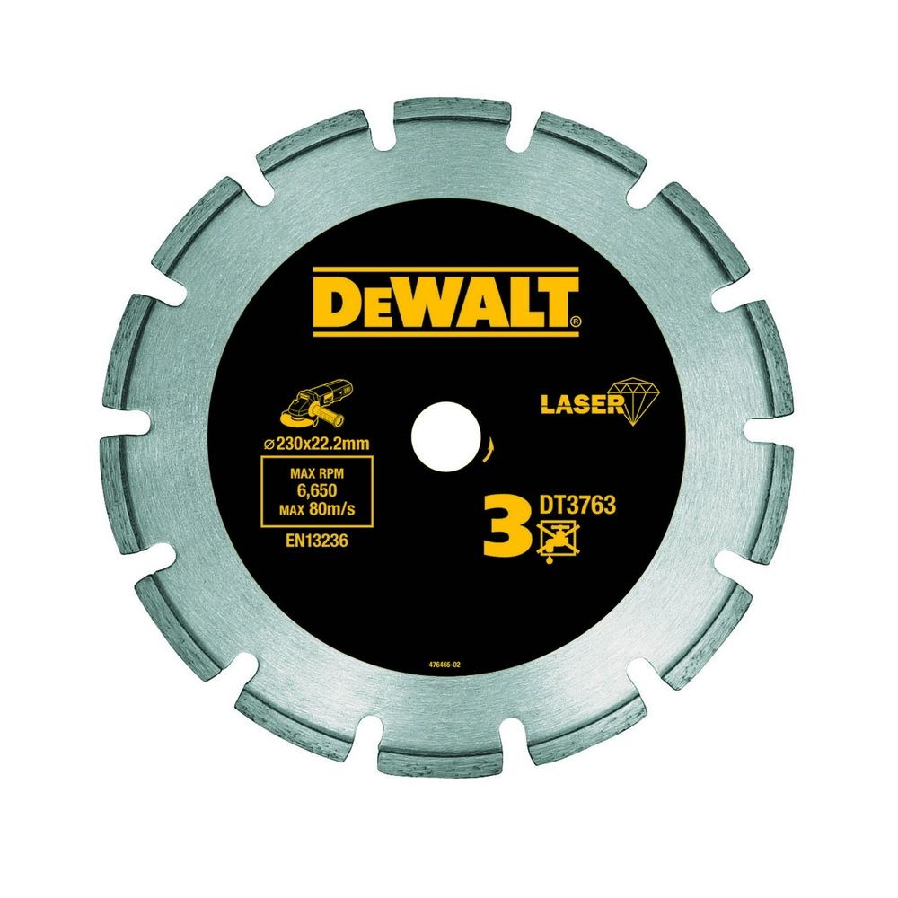 Алмазный круг сегментный по граниту DEWALT DT3763, 230 x 22.2 мм, h=8.5