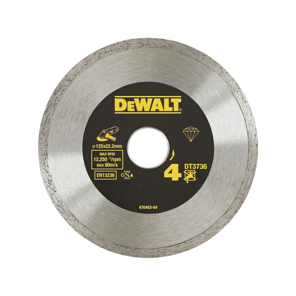 Алмазный круг сплошной по керамике DEWALT DT3736, 125 x 22.2 мм, h=7