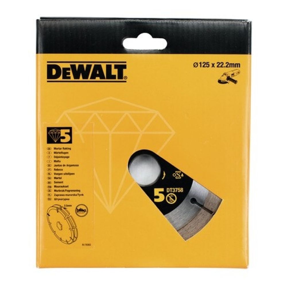 Алмазный круг двойной DEWALT DT3758, 125 x 22.2 x 6.3 мм, h=10