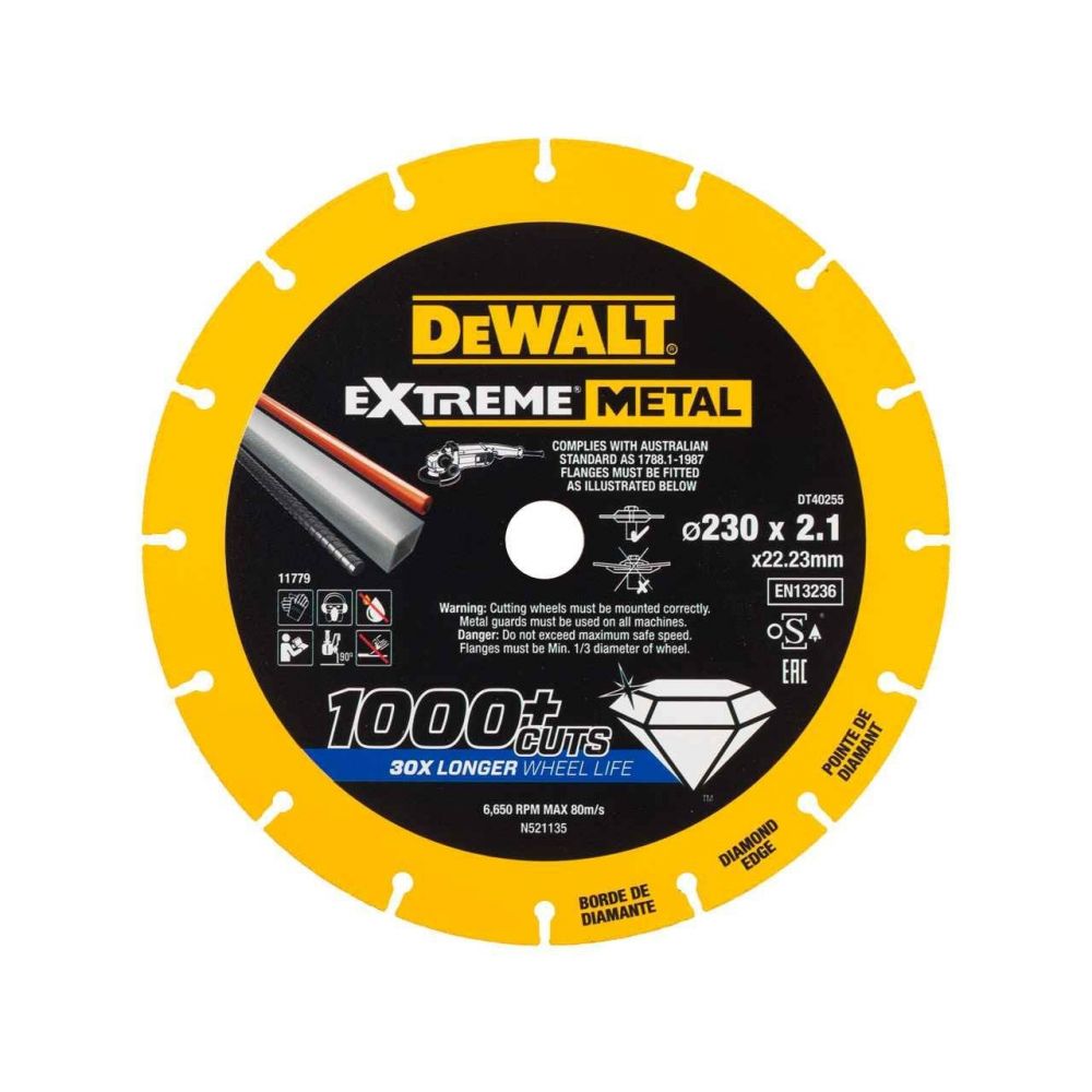 Алмазный диск отрезной DEWALT DT40255, по металлу 230 x2
